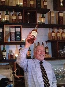 Frank Biskupek holding one of The Glenlivet Scotches we will try.